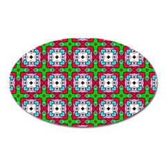 Squares Square Pattern Oval Magnet