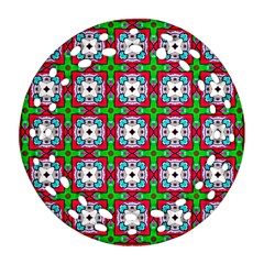 Squares Square Pattern Ornament (round Filigree)