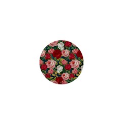 Roses Repeat Floral Bouquet 1  Mini Buttons