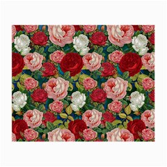 Roses Repeat Floral Bouquet Small Glasses Cloth (2 Sides) by Nexatart