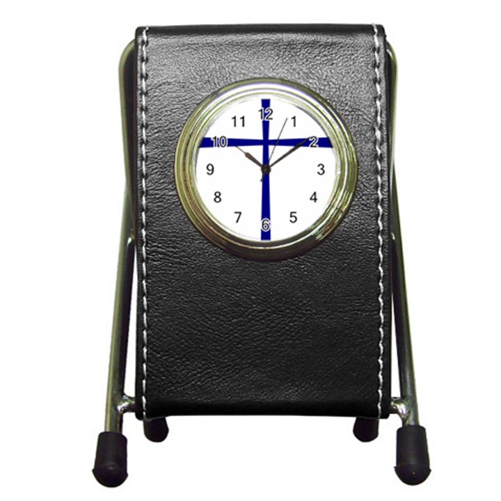 Byzantine Cross Pen Holder Desk Clock