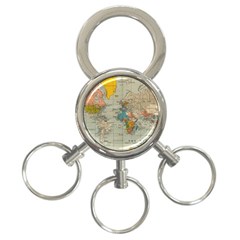 World Map Vintage 3-ring Key Chain by BangZart