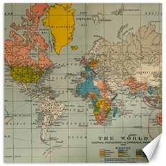 World Map Vintage Canvas 16  X 16  by BangZart