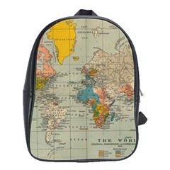 World Map Vintage School Bag (large)