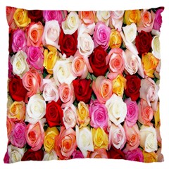 Roses Color Beautiful Flowers Large Cushion Case (one Side) by BangZart