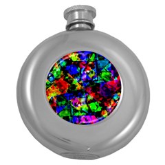 Multicolored Abstract Print Round Hip Flask (5 Oz) by dflcprintsclothing