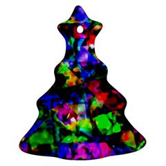 Multicolored Abstract Print Christmas Tree Ornament (two Sides) by dflcprintsclothing