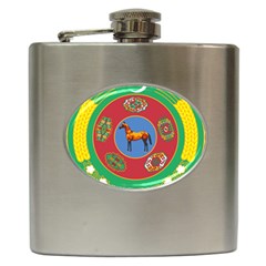 Turkmenistan National Emblem, 2000-2003 Hip Flask (6 Oz) by abbeyz71