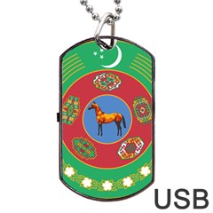 Turkmenistan National Emblem, 2000-2003 Dog Tag Usb Flash (one Side) by abbeyz71