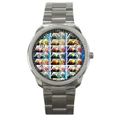 Twenty-seven Snowball Branch Collage Sport Metal Watch by okhismakingart