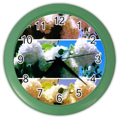 Snowball Branch Collage (i) Color Wall Clock by okhismakingart