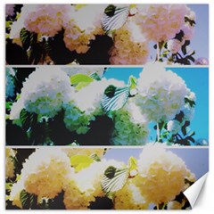 Faded Snowball Branch Collage (II) Canvas 20  x 20 