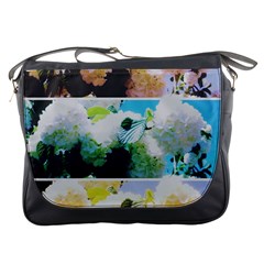 Faded Snowball Branch Collage (ii) Messenger Bag by okhismakingart