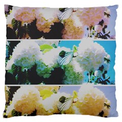 Faded Snowball Branch Collage (II) Large Flano Cushion Case (One Side)