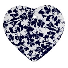 Flowers Garden Textiles Fabric Ornament (heart) by Pakrebo