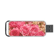 Roses Noble Roses Romantic Pink Portable Usb Flash (one Side) by Pakrebo