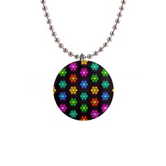 Pattern Background Colorful Design 1  Button Necklace by Pakrebo