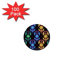 Pattern Background Bright Blue 1  Mini Buttons (100 Pack)  by Pakrebo