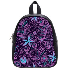 Stamping Pattern Leaves Drawing School Bag (small) by Pakrebo