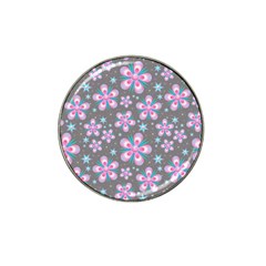 Seamless Pattern Flowers Pink Hat Clip Ball Marker (4 Pack)
