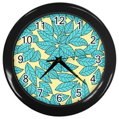 Leaves Dried Leaves Stamping Wall Clock (black) by Pakrebo