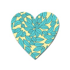 Leaves Dried Leaves Stamping Heart Magnet by Pakrebo