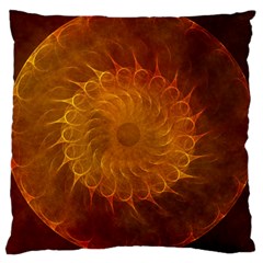 Orange Warm Hues Fractal Chaos Large Cushion Case (one Side) by Pakrebo