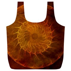 Orange Warm Hues Fractal Chaos Full Print Recycle Bag (xl) by Pakrebo