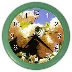 Yellow Snowball Branch Color Wall Clock by okhismakingart