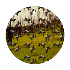 Flying Sheep Round Ornament (two Sides)