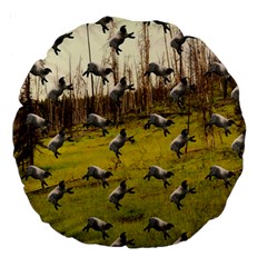 Flying Sheep Large 18  Premium Round Cushions by snowwhitegirl