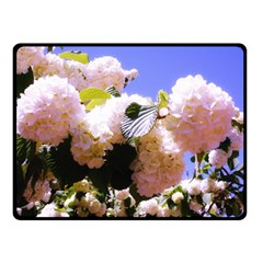 Pink Snowball Branch  Double Sided Fleece Blanket (Small) 