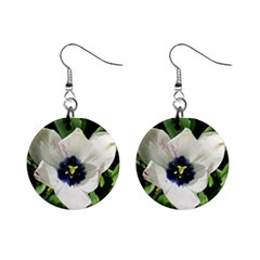 Blue Centered Tulip Mini Button Earrings by okhismakingart