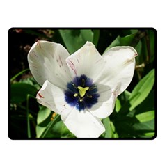 Blue Centered Tulip Fleece Blanket (small) by okhismakingart