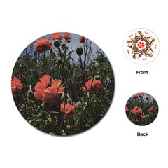 Faded Poppy Field  Playing Cards Single Design (round) by okhismakingart