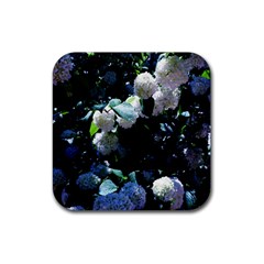 Blue Snowballs Ii Rubber Coaster (square)  by okhismakingart