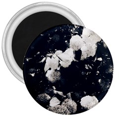 High Contrast Black And White Snowballs Ii 3  Magnets by okhismakingart