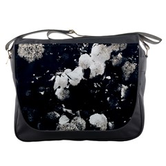 High Contrast Black And White Snowballs Ii Messenger Bag by okhismakingart