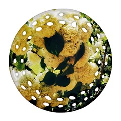 Yellow Snowballs Ornament (round Filigree) by okhismakingart