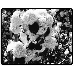 Black And White Snowballs Double Sided Fleece Blanket (medium)  by okhismakingart