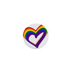 Rainbow Heart Colorful Lgbt Rainbow Flag Colors Gay Pride Support 1  Mini Magnets by yoursparklingshop