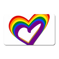 Rainbow Heart Colorful Lgbt Rainbow Flag Colors Gay Pride Support Magnet (rectangular) by yoursparklingshop