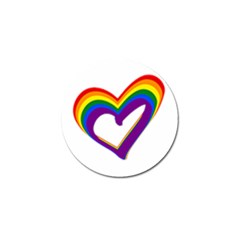 Rainbow Heart Colorful Lgbt Rainbow Flag Colors Gay Pride Support Golf Ball Marker by yoursparklingshop
