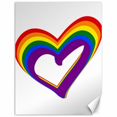 Rainbow Heart Colorful Lgbt Rainbow Flag Colors Gay Pride Support Canvas 12  X 16  by yoursparklingshop