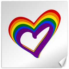 Rainbow Heart Colorful Lgbt Rainbow Flag Colors Gay Pride Support Canvas 20  X 20  by yoursparklingshop