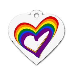 Rainbow Heart Colorful Lgbt Rainbow Flag Colors Gay Pride Support Dog Tag Heart (one Side) by yoursparklingshop