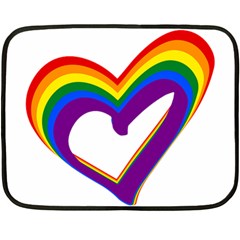 Rainbow Heart Colorful Lgbt Rainbow Flag Colors Gay Pride Support Double Sided Fleece Blanket (mini)  by yoursparklingshop