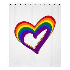 Rainbow Heart Colorful Lgbt Rainbow Flag Colors Gay Pride Support Shower Curtain 60  X 72  (medium)  by yoursparklingshop