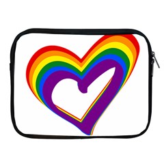 Rainbow Heart Colorful Lgbt Rainbow Flag Colors Gay Pride Support Apple Ipad 2/3/4 Zipper Cases by yoursparklingshop