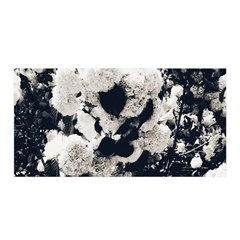 High Contrast Black And White Snowballs Satin Wrap by okhismakingart